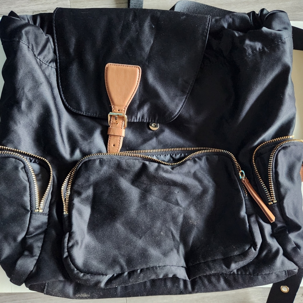 H&M Black and Brown Backpack